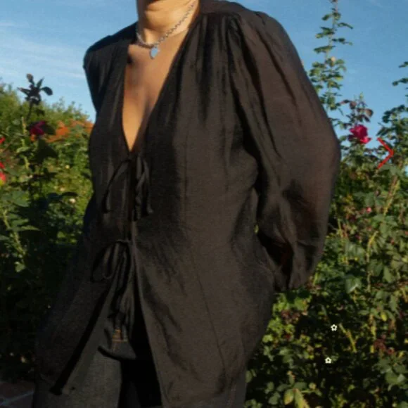 Meera Blouse Lisa Says Gah - Black Organza - XL only - Picture 2 of 4